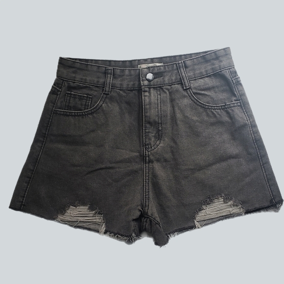 Liang Dian Distressed Black Denim Shorts – Size 30 - Picture 1 of 3